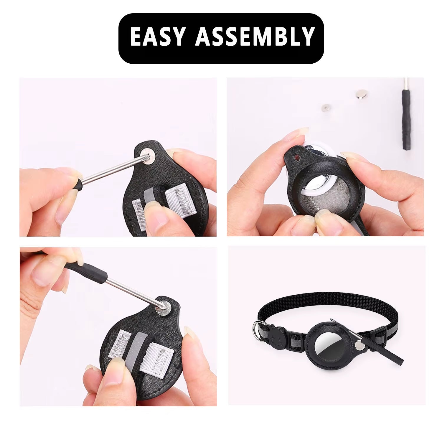 Adjustable Waterproof Cat Collar with Breakaway Safety, Reflective Strips, Bell, and Airtag Holder