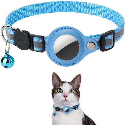Adjustable Waterproof Cat Collar with Breakaway Safety, Reflective Strips, Bell, and Airtag Holder