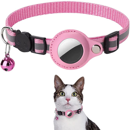 Adjustable Waterproof Cat Collar with Breakaway Safety, Reflective Strips, Bell, and Airtag Holder