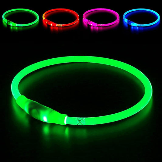 Illuminate Your Dog's Safety: USB Rechargeable LED Collar for All Sizes - Be Seen at Night!