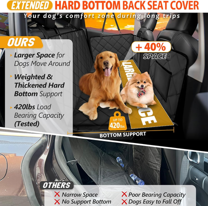 Ultimate Back Seat Extender for Dogs - Spacious & Sturdy Dog Car Seat Cover, Waterproof Hammock Design, Supports 400lbs - Perfect for Cars, SUVs & Trucks - Black