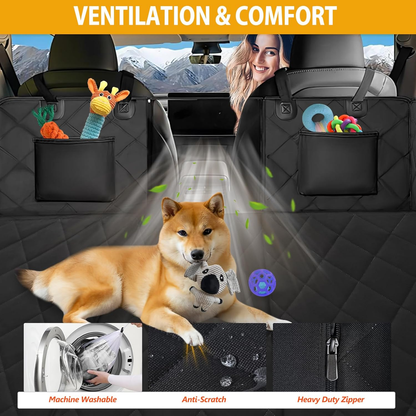 Ultimate Back Seat Extender for Dogs - Spacious & Sturdy Dog Car Seat Cover, Waterproof Hammock Design, Supports 400lbs - Perfect for Cars, SUVs & Trucks - Black