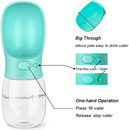 Portable Pet Water Bottle - Ideal Travel Feeder for Dogs & Cats - Outdoor Hydration Dispenser