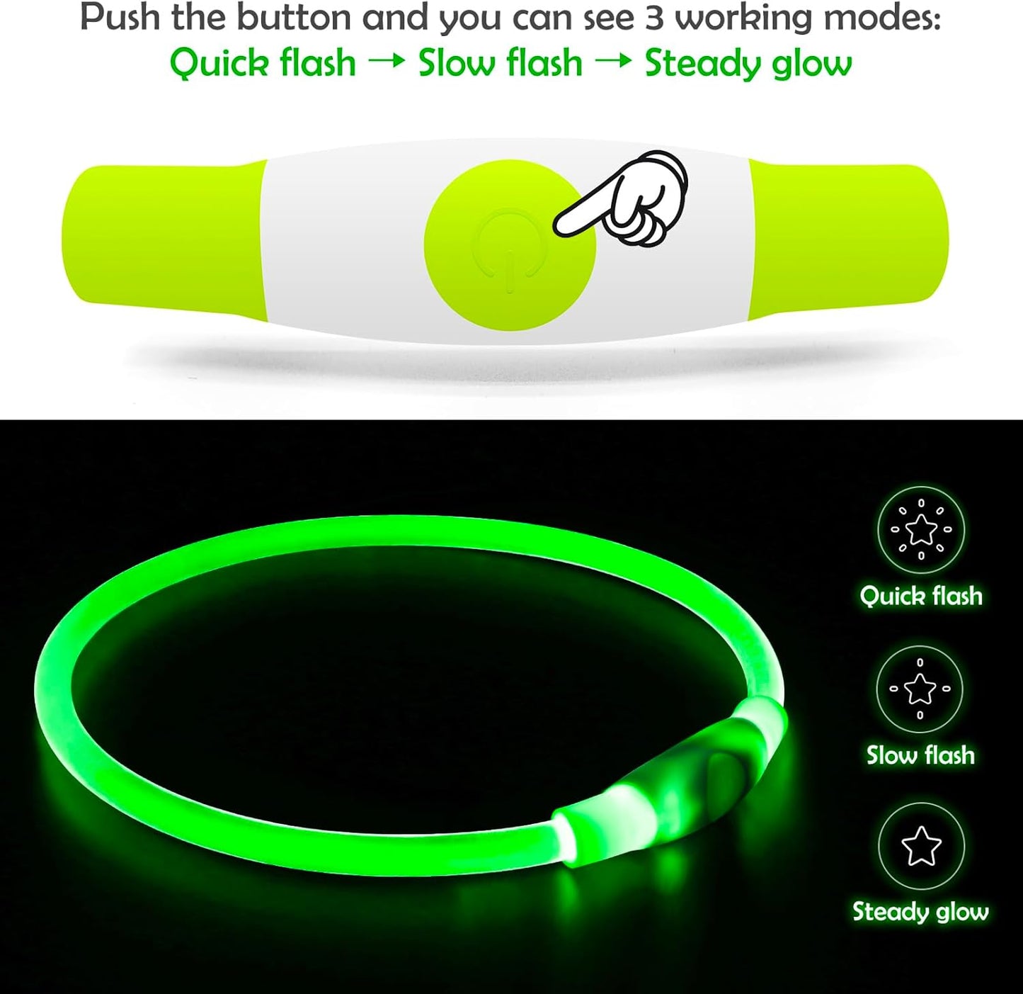Illuminate Your Dog's Safety: USB Rechargeable LED Collar for All Sizes - Be Seen at Night!