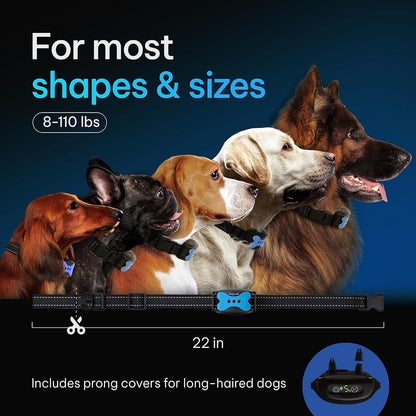 Effective Dog Bark Collar | Smart Training Device with Beep & Vibration | Rechargeable, Waterproof & No Shock | Suitable for All Sizes (12-110 Lbs)
